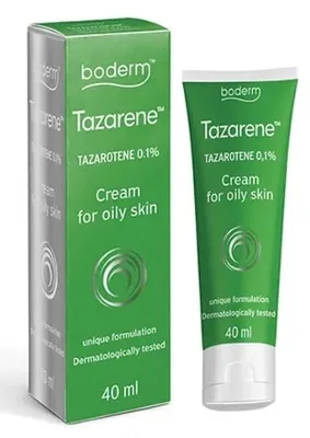 Produktbild von Boderm Tazarene Krem do skóry tłustej 0,1%, 40ml - Długi termin ważności!