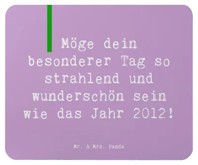 Produktbild von Mr. & Mrs. Panda Mouse Pad Spruch 2012 Geburtstag - Lavendeltraum - Geschenk, Familie, Mousepad, Alter, Happy Birthday, besonderer Tag, Geburtstagsgeschenk, computer