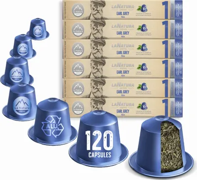 Productafbeelding van EARL GREY & CITRUS 120 theekapsels | Aluminiumkapsels | Theekapsels voor Nespresso®³ koffiemachines | La Natura Lifestyle
