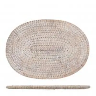 Immagine prodotto di H&H Sottopentola Ovale In Rattan Bianco Cm 24X17,5