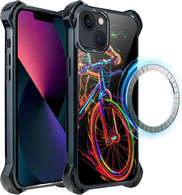 Immagine prodotto di custodia iPhone 13 IBIZU DropGuard Ultra con MagSafe, #ElectroMove, Fahrradvibration