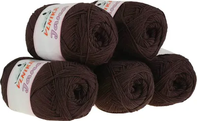 Produktbild von 5 x 100g Strickgarn Jana Häkelgarn Strickwolle Häkelwolle, Farbauswahl, Farbe:braun