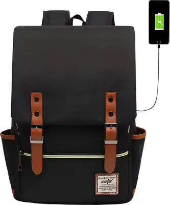 Productafbeelding van CarryQuest® - Laptoprugzak van canvas, 35 liter, zwart