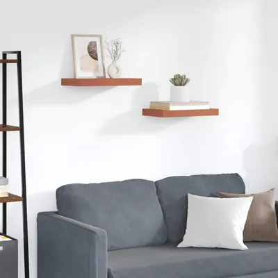 Obrázok produktu pre Maison Exclusive - Nástenná polica Nástenná montáž 2 ks Červená 40 x 23,5 x 4 cm Drevený materiál