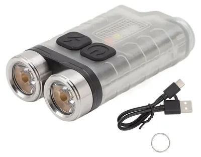 Obrázek produktu pro V3 Mini svítilna na klíče, dobíjecí přes USB, malá, pro venkovní použití, vodotěsná, na kempování, turistiku, údržbu, přenosná, s magnetem, bílá