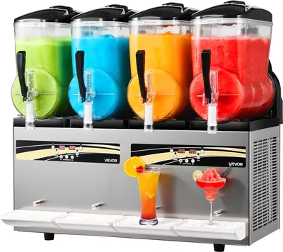 Produktbild von VEVOR Slush Maschine 4 x 12 L, Slusheis Eisbereiter 1650 W (kein Eis Nötig), Elektrische Margarita-Maschine mit Selbstreinigungsfunktion