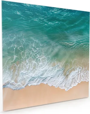 Produktbild von Küchenrückwand Spritzschutz Glas mit Motiv Meereswellen 40 x 40 cm