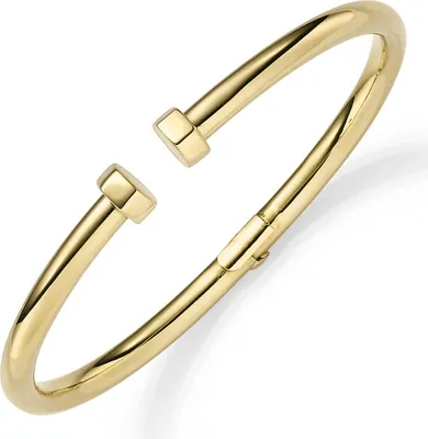 Produktbild von 4mm Armspange offener Armreif aus 750 Gold Gelbgold 59x47mm glänzend aufklappbar