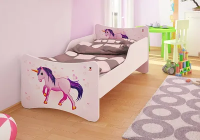 Produktbild von Best for Kids Kinderbett 90x200 cm ohne Matratze mit Rausfallschutz Unicorn