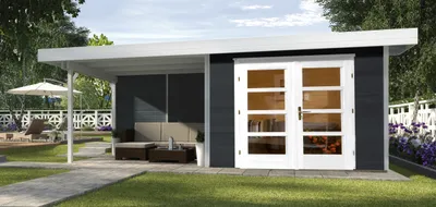 Produktbild von weka Komfort Designhaus 126 Plus B Gr.2 anthrazit, Farbe:anthrazit, Dachform:Flachdach