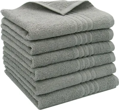 Produktbild von Gästehandtücher 6er Set, Baumwolle, 40x60 cm, grau