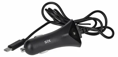Obrázek produktu pro STK nabíječka do auta s USB-C konektorem, 5 V, 2,4 A, 1 m, černá, v originálním balení, nová, od prodejce