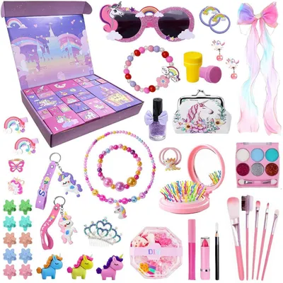 Produktbild von Adventskalender Schmuck Einhorn Rosa Box mit Schmuck & Spielzeug für Kinder