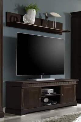 Produktbild von TV-Lowboard kolonial mit Wandregal Kiefer 144 cm Cordoba