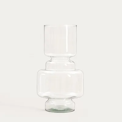 Zdjęcie produktu dla HOMLA Wazon LUKI transparentny ze szkła z recyklingu 15,5x40 cm