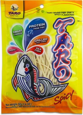 Produktbild von TARO Scharfer Fischsnack 52g | Seafood Snack Spicy | herzhaft scharfer Fish Snack aus Thailand