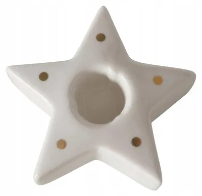 Obrázek produktu pro Świecznik gwiazda porcelanowy 9 x 6 cm
