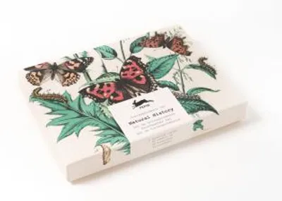 Produktbild von Korrespondenzset Naturgeschichte 150 x 210 mm, 40 A5-Briefpapier, 20 Umschläge, 8 Grußkarten, 25 Aufkleber