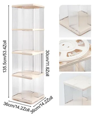 Obrázok produktu pre Otočná knižnica o 360°, regál s 4 policami, rozmer 135,5 x 36 x 36 cm, nosnosť do 80 kg
