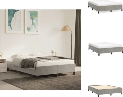 Image de vidaXL Cadre de lit Gris clair 140x190 cm Velours - Lits et Sommiers
