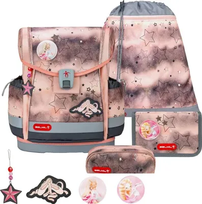 Produktbild von Belmil Classy Plus ergonomisches Schulranzen-Set 5-teilig "Rose Ballet" mit Brustgurt, Magnetverschluss, Patch Set 3 Stück