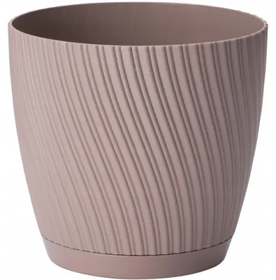 Produktbild von Form Plastic Plant pot/Floral pot Waves - Kunststoff - beige - 17x15 cm - mit Untertas
