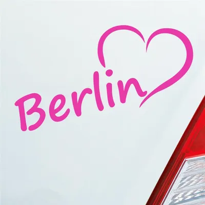 Produktbild von Auto Aufkleber Berlin Herz Stadt City Love Liebe Heart 17,5x8 cm Pink Sticker Heckscheibenaufkleber