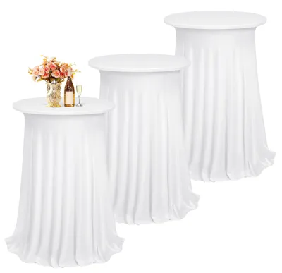 Produktbild von Set mit 3 Tischdecken für Stehtische, weiß, 60 x 110 cm