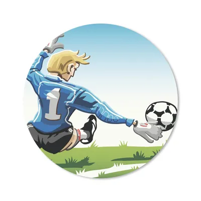 Produktbild von MuchoWow® Mauspad Mousepad Eine Illustration eines Torwarts, der den Fußball stoppt - Jungen - Mädchen - Kinder 30x30 cm - Mousepads - Maus Mat - Pad - Mausunterlage - Tischunterlage - Schreibtischmatten