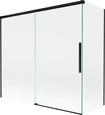 Produktbild von Mexen Rox Duschabtrennung, 2-flügelig, 170 + 75 x 150 cm, transparent, schwarz - 8C9-170-075-70-00