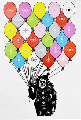 Zdjęcie produktu dla TARCZE SRZELECKIE 45x32cm PISTOLET KARABIN WIATRÓWKA Papier KLAUN BALONY 5x