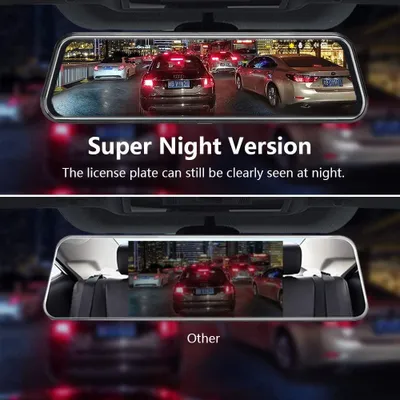 Productafbeelding van Dashcam Autospiegel - Achteruitrijcamera - 10 Inch Touchscreen - Full HD - 170° Groothoek - Zwart