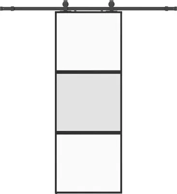 Obrázek produktu pro vidaXL Posuvné dveře s kováním černé 76x205 cm tvrzené sklo
