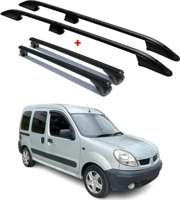 Obrázek produktu pro Sada střešních nosičů pro Renault Kangoo I 1997–2009, verze L1 (krátká), černá, hliníková, 4 ks