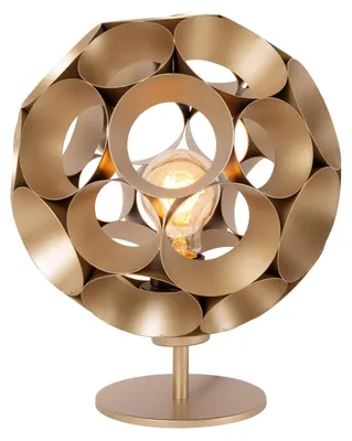 Productafbeelding van Lucide HANNELORE – Bureaulamp – Ø 25 cm – 1xE27 - 40W, Mat goud / Messing – matgoud-messing, 40W