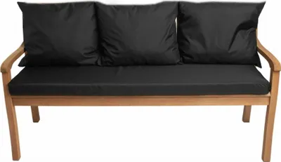 Produktbild von Bankkissen für 3 Personen Schwarz| Sitzkissen 160x60x50 und Rückenkissen 3*56x50| Bankauflage outdoor| Hollywoodschaukel kissen| Sitzkissen bank