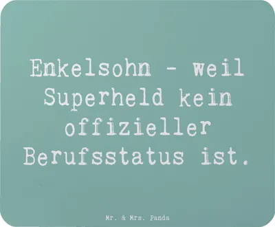 Produktbild von Mr. & Mrs. Panda Mauspad Spruch Enkelsohn Held - Meeresbrise - Geschenk, Freude, laptop, Mouse Pad, Heldenrolle, Beziehung, mausteppich, Familie, pc, Geburtstage, Enkel