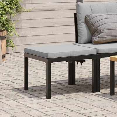 Produktbild von Gartenhocker mit Kissen Schwarz Pulverbeschichteter Stahl, Gartenhocker 2024 Neu