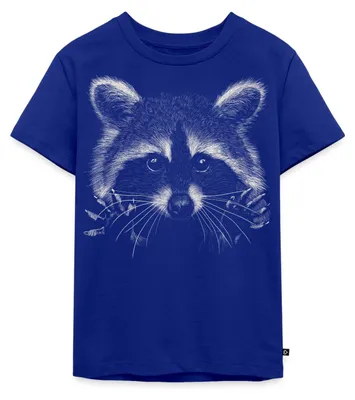 Produktbild von Spreadshirt Süßer Waschbär Lustig Racoon Kinder Premium T-Shirt, 110/116 (4 Jahre), Royalblau