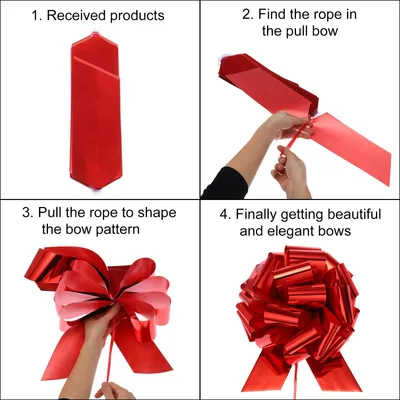 10 Organza-Schleifen, 20 cm, weiß, für Geschenke & Deko
