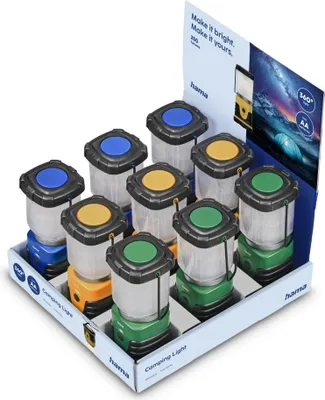 Zdjęcie produktu dla Hama L250, Latarnia kampingowa zasilana baterią, Czarny, Niebieski, Zielony, Żółty, Plastik, Wieszak hak, 250 lm, LED