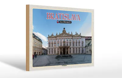 Produktbild von Holzschild Reise 30x20cm Bratislava Slowakei Primatialpalais Deko