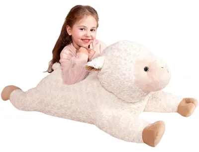 Productafbeelding van Groot knuffel schaap, 78 cm, wit, XXL, pluche, cadeau voor kinderen