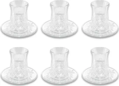 Image de Pasabahce Timeless Service de verres à thé 12 pièces avec soucoupes