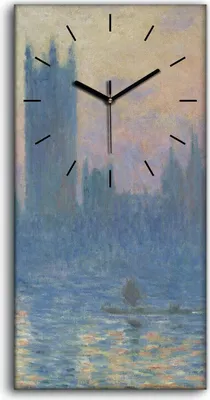 Produktbild von Wohnzimmer-Bild Leinwand Uhr 30x60 Die Häuser des Parlaments Sonnenuntergang - schwarze Hände