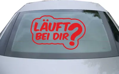 Produktbild von Indigos UG - Aufkleber Heckscheibe & Motorklappe DE7113 - rot - 600x375 mm - Läuft bei dir? - Auto Scheiben Fenster Heckklappe Tuning Racing JDM - Die cut
