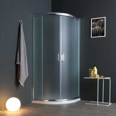 Produktbild von Runddusche in 90cm mit Rahmen aus Aluminium und Einscheibensicherheitsglas 6mm | Giada
