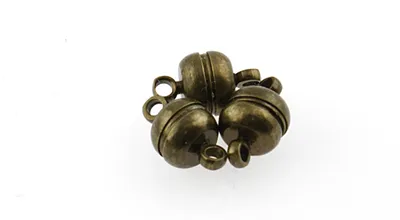 Produktbild von Vintageparts Magnetverschluss Kugel antik bronze 12x7mm 2 Stück