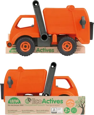 Obrázok produktu pre Lena EcoActives SM04216, Smetiarske auto, 2 rok / roky, Plast, Drevo, Šedá, Oranžová