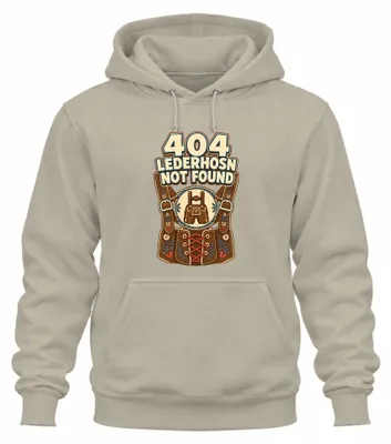 Produktbild von 404 Lederhosn Not Found Lustig Trachtenshirt Lederhose Hoodie Kapuzenpullover, Natur, M